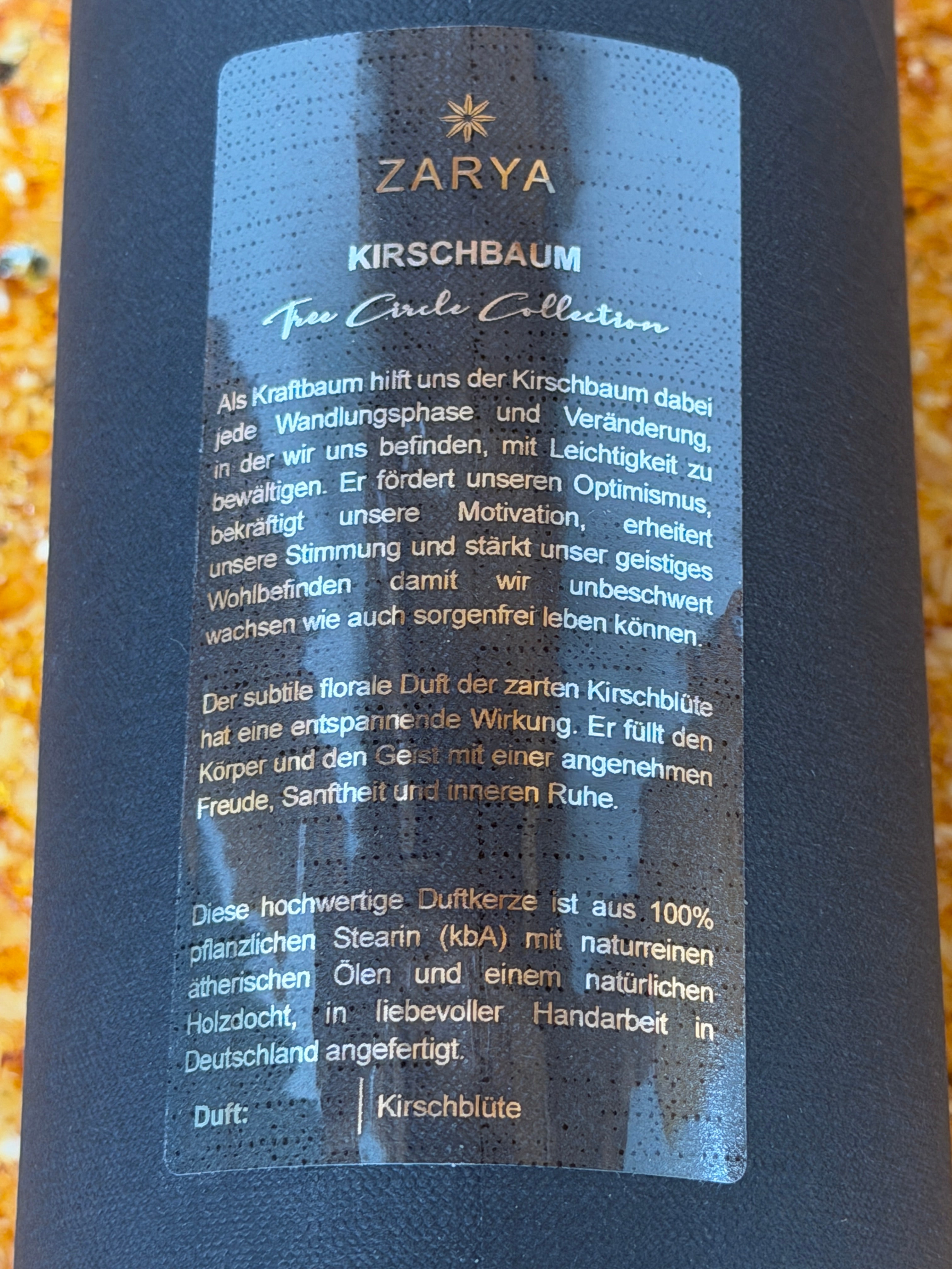 Zarya Kraftbaum Kerze "Kirschbaum" – Tree Circle mit Kirschblüte & Amethyst
