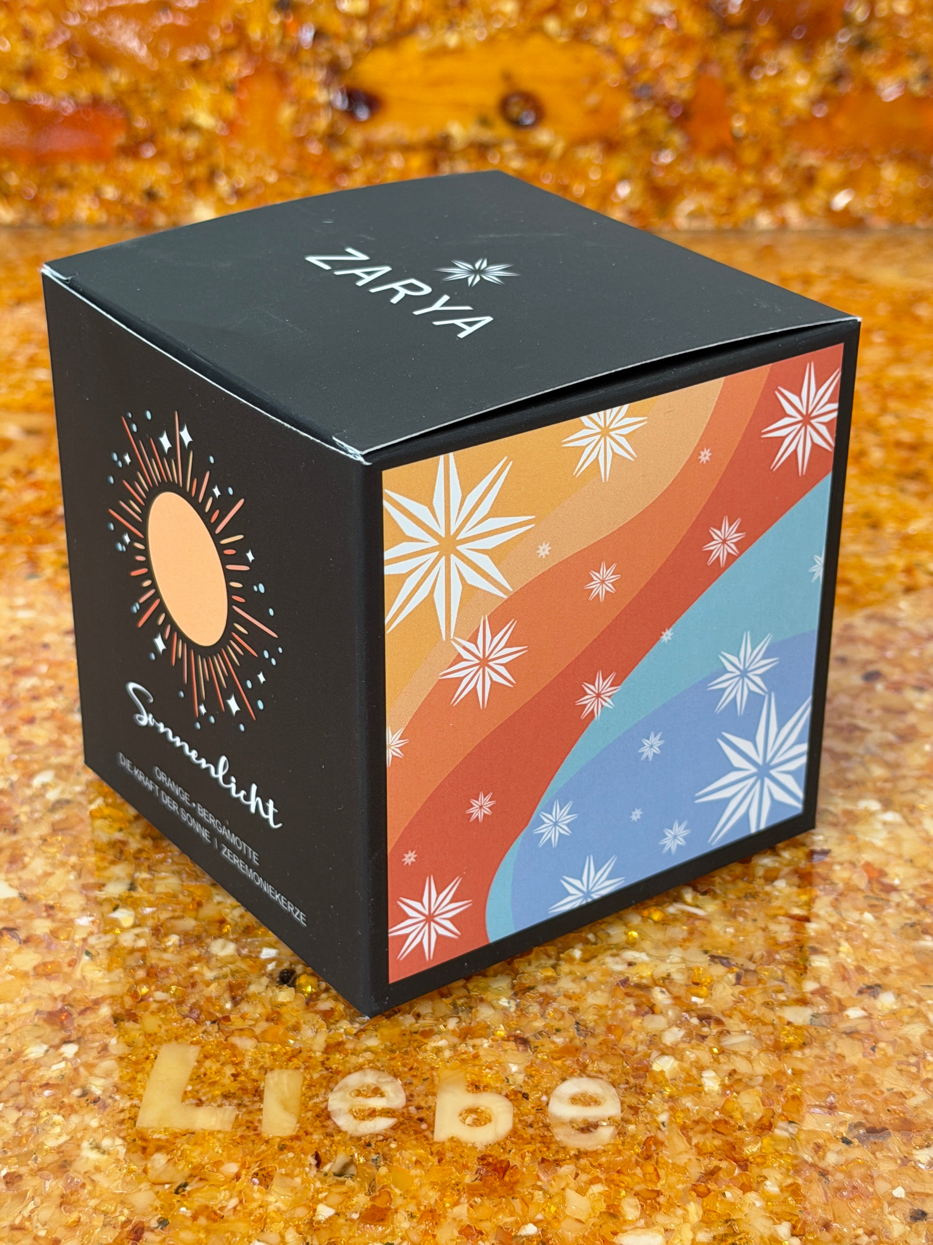 Zarya Zeremoniekerze - Sonnenlicht Sonnenzeremonie - Orange & Bergamotte mit Karneol
