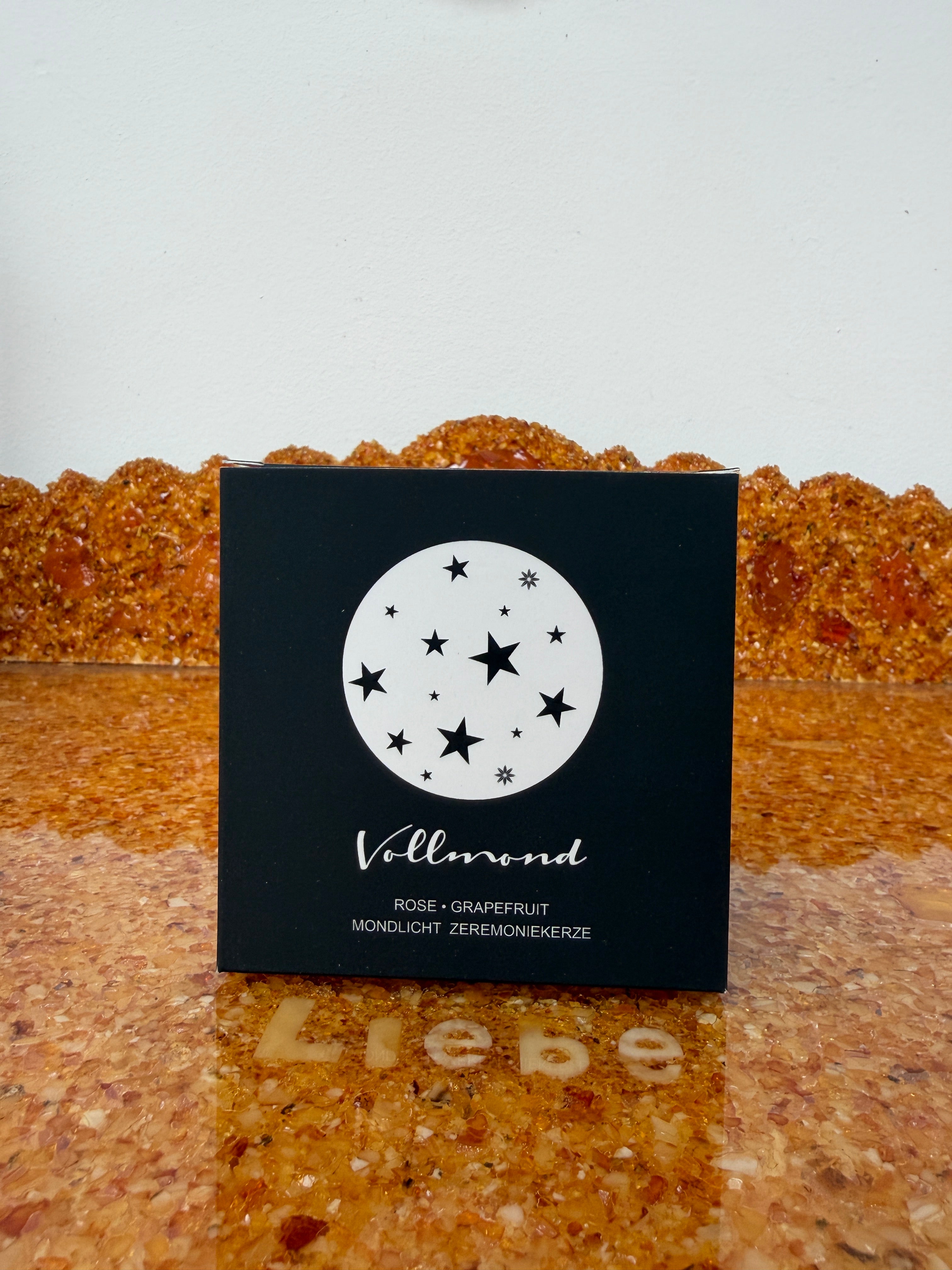 Zarya Zeremoniekerze - Vollmond Mondlichtzeremonie - Rose & Grapefruit mit Edelstein