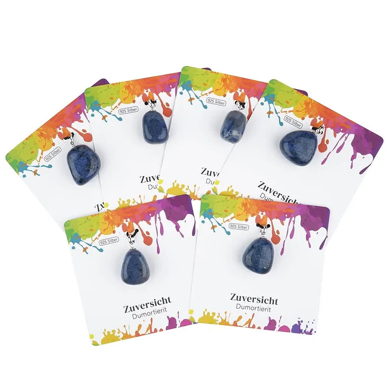 Zuversicht – Dumortierit Trommelstein 2,0–2,5 cm mit 925er Silberöse - klein