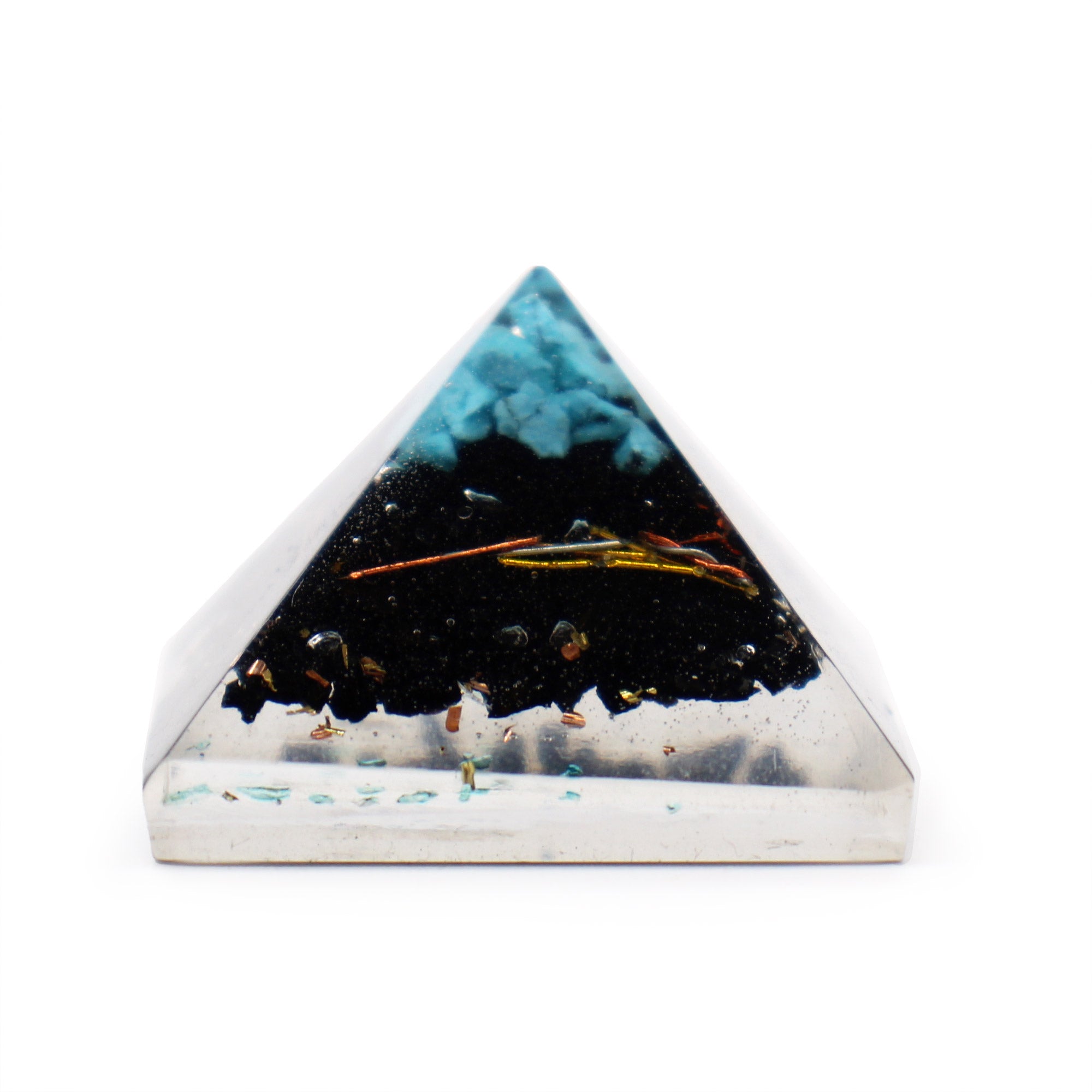 kleine Orgonit Pyramide 25 mm Gem Chips und Kupfer