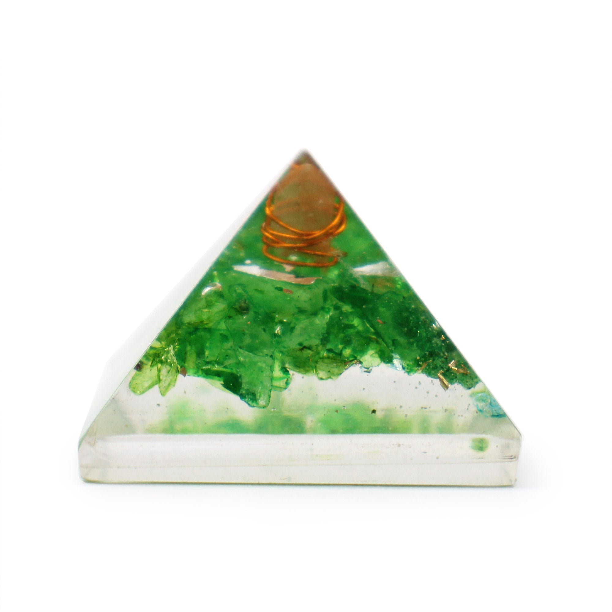 kleine Orgonit Pyramide 25 mm Gem Chips und Kupfer