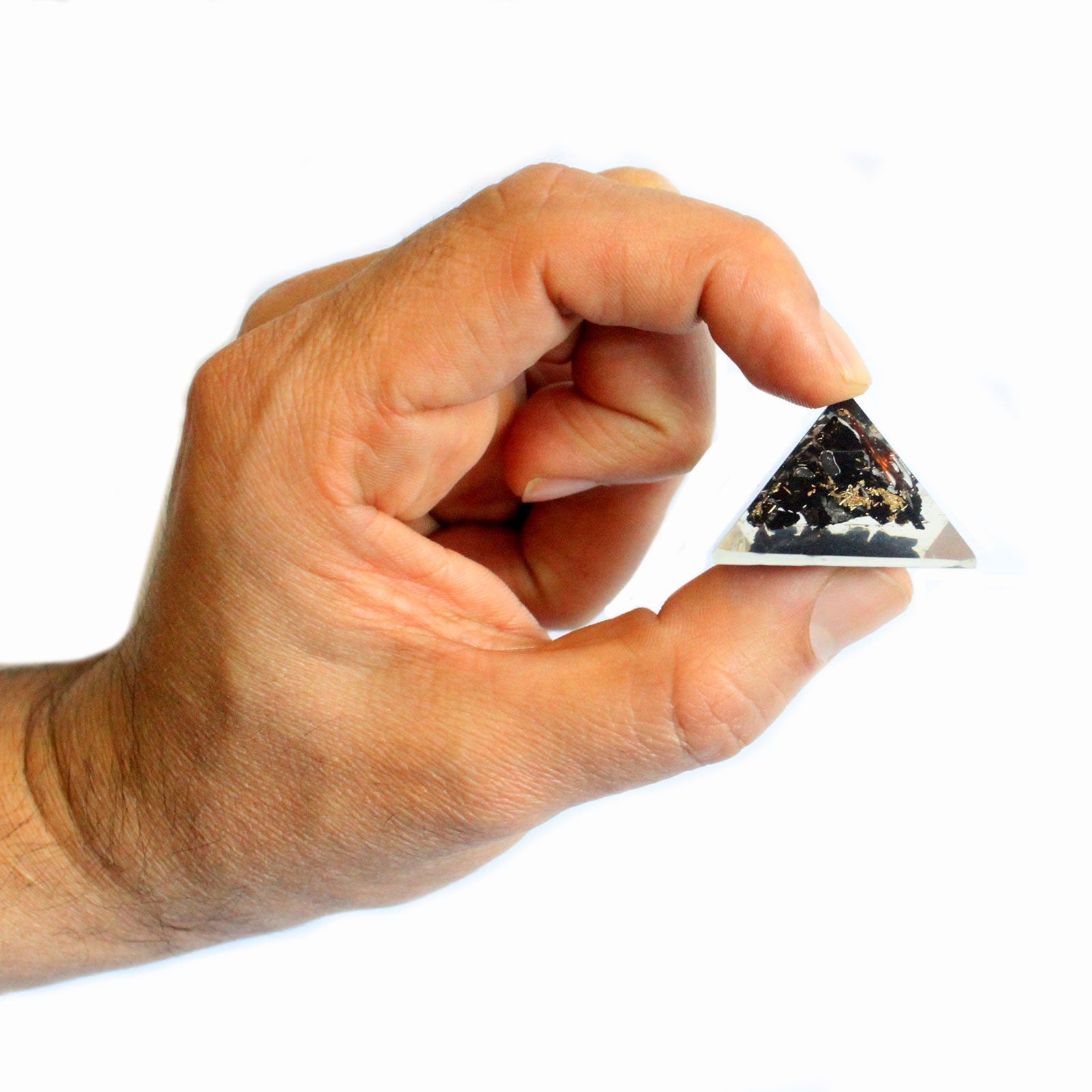 kleine Orgonit Pyramide 25 mm Gem Chips und Kupfer