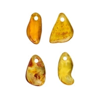 Trommelstein Bernstein frontgebohrt, 3,5 - 4,0cm