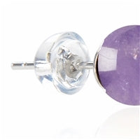 Ohrstecker Amethyst, Kugel, 6 mm, rhodiniert 925 Silber