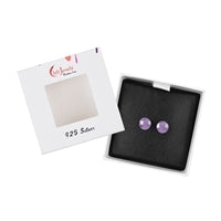 Ohrstecker Amethyst, Kugel, 6 mm, rhodiniert 925 Silber