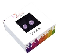 Ohrstecker Amethyst, Kugel, 6 mm, rhodiniert 925 Silber