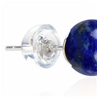 Ohrstecker Lapis Lazuli, Kugel, 6 mm, rhodiniert 925 Silber