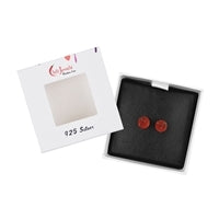 Jaspis (rot) - Ohrstecker - Kugel 6 mm - rhodiniert 925 Silber