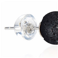 Ohrstecker Lava, Kugel, 6 mm, rhodiniert 925 Silber