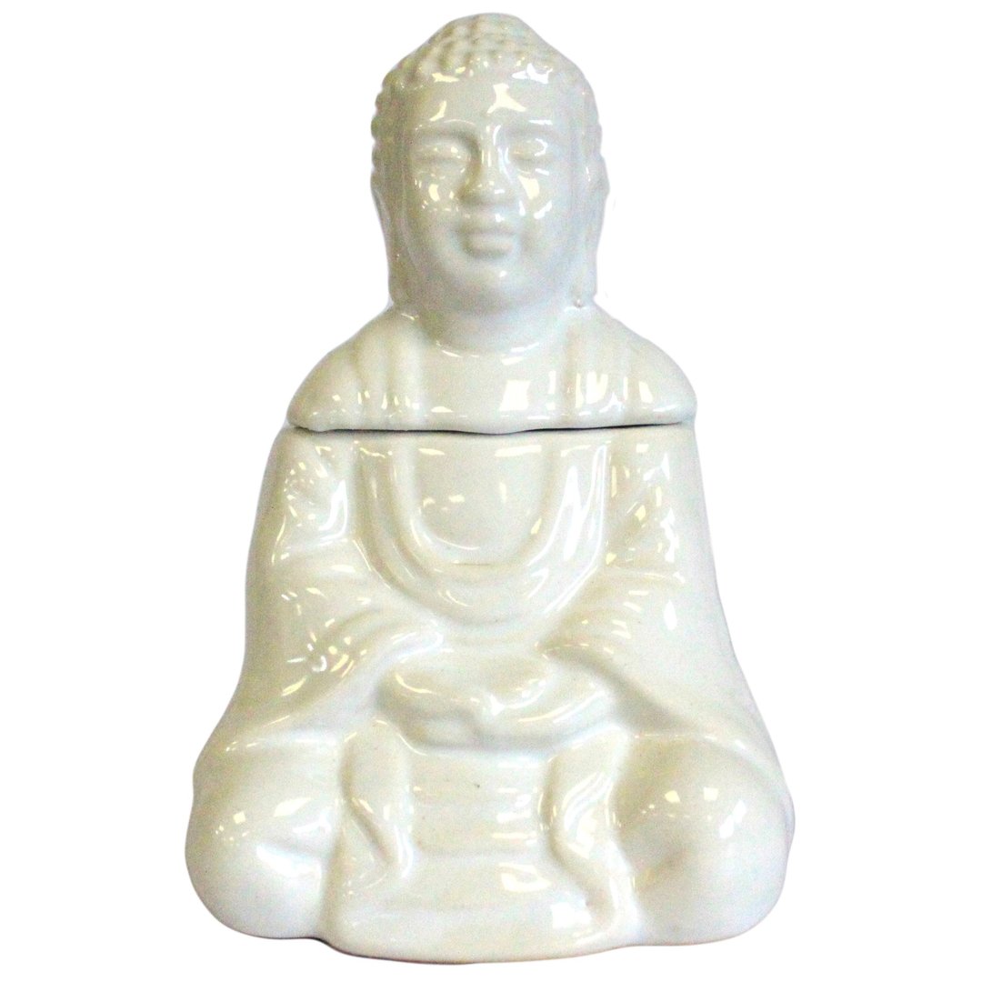 Sitzender Weißer Buddha Duftlampe