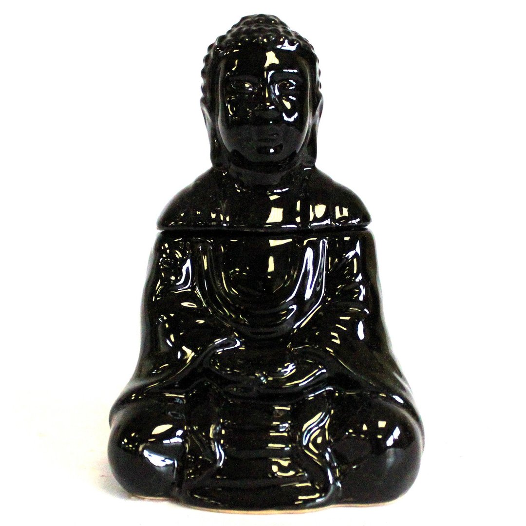 Sitzender Schwarzer Buddha Duftlampe