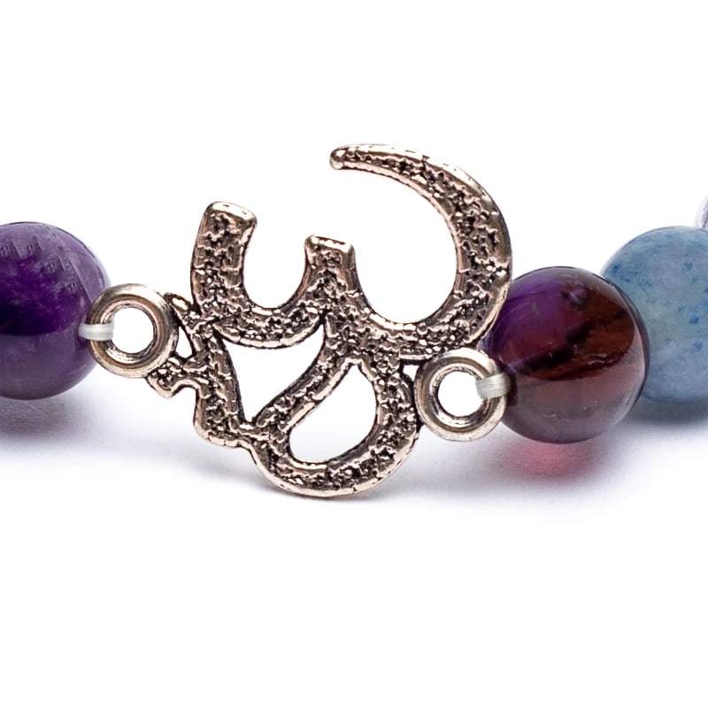 Mala/Armband Amethyst/ Aventurin/ Bergkristall OM 8 mm Kugeln