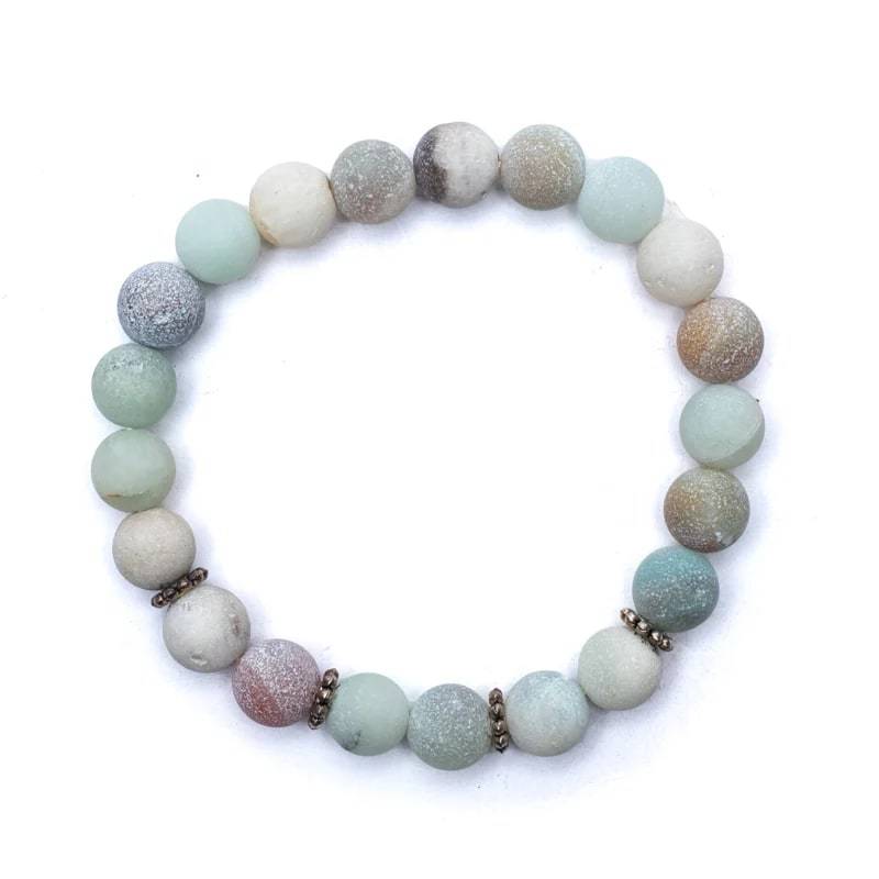 Mala/Armband Amazonit - elastisch 8 mm Kugeln