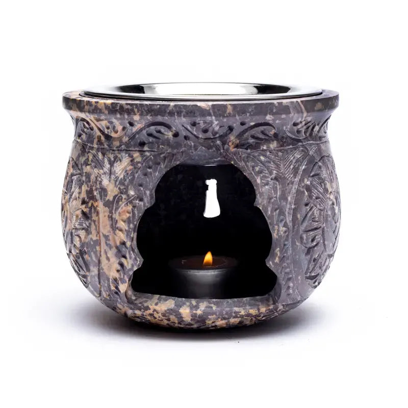 Großes Räuchergefäß & Duftlampe Speckstein