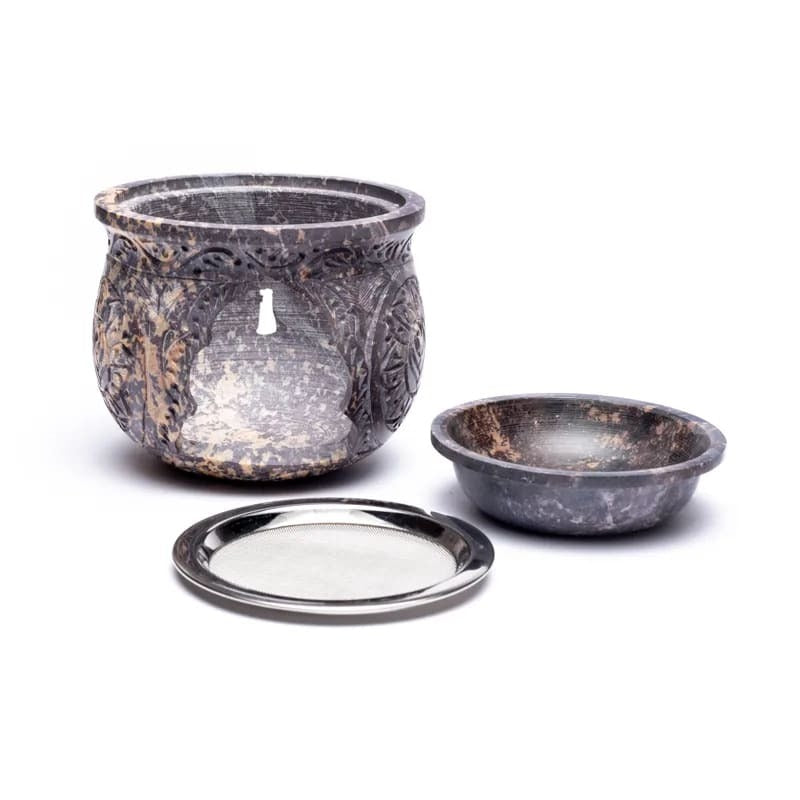 Großes Räuchergefäß & Duftlampe Speckstein