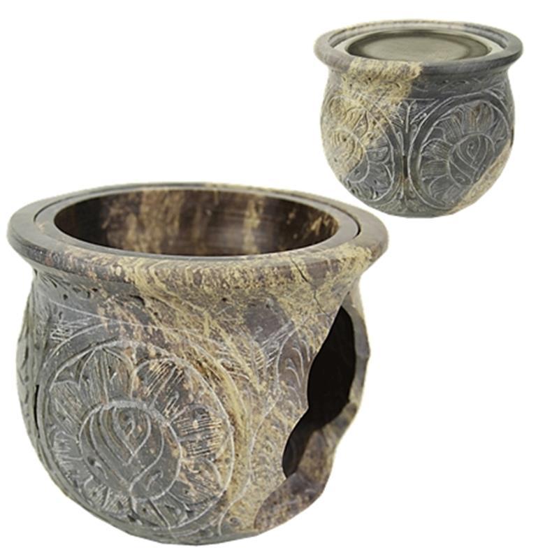 Großes Räuchergefäß & Duftlampe Speckstein