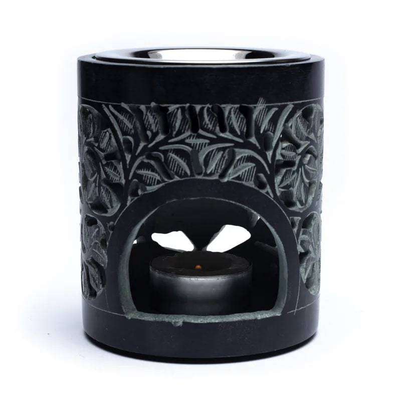 Rauchergefäß - Duftlampe Speckstein schwarz