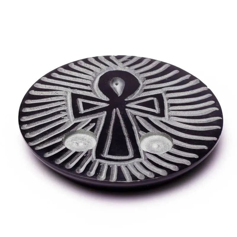 Räucherstäbchenhalter und Kegelhalter Ankh Speckstein