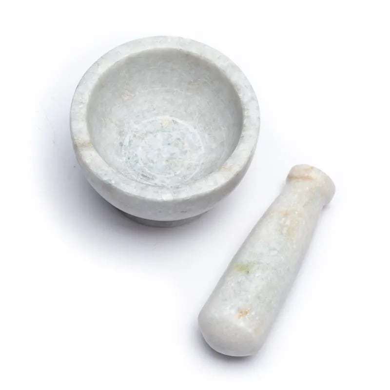 Wellness Mörser aus weißem Marmor