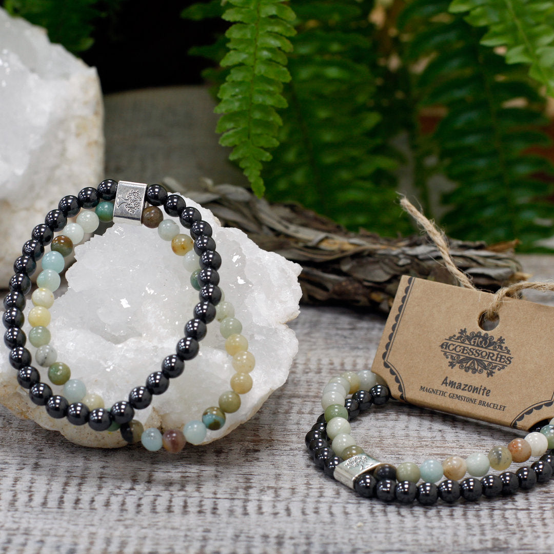 Magnetisches Edelsteinarmband - Amazonite