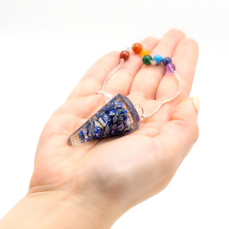 Orgonite Power Chakra Pendel - Lapis 3,5x1,5 cm