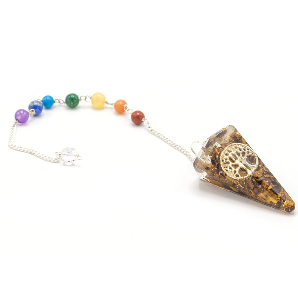 Orgonite Power Chakra Pendel - Baum des Lebens 3,5x1,5 cm