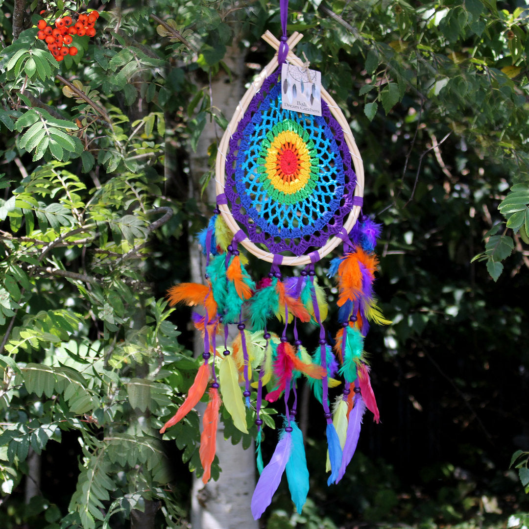 Bali-Traumfänger - Mittlere bunte Träne