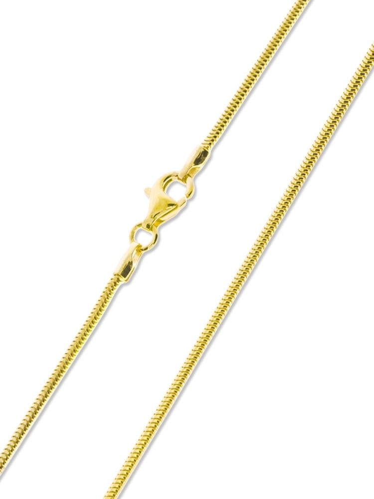 Schlangenkette, ø 1,6 mm - L 50 cm, 925 Silber vergoldet