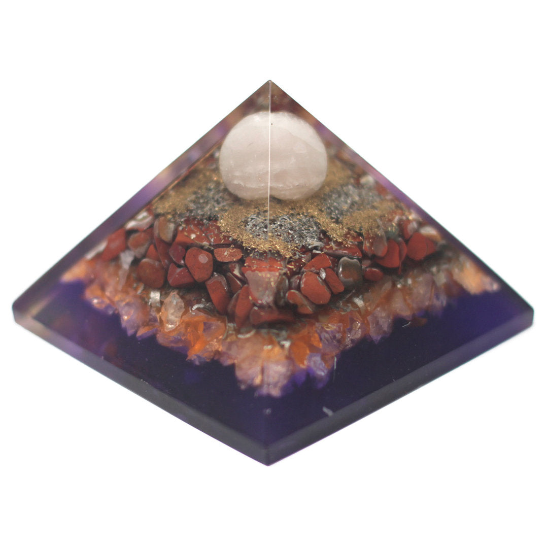 Große Orgonite Pyramid 80 mm - Pfau