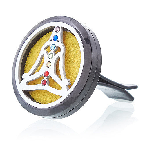 Auto Lufterfrischerset - Zinn Yoga Chakra - 30mm