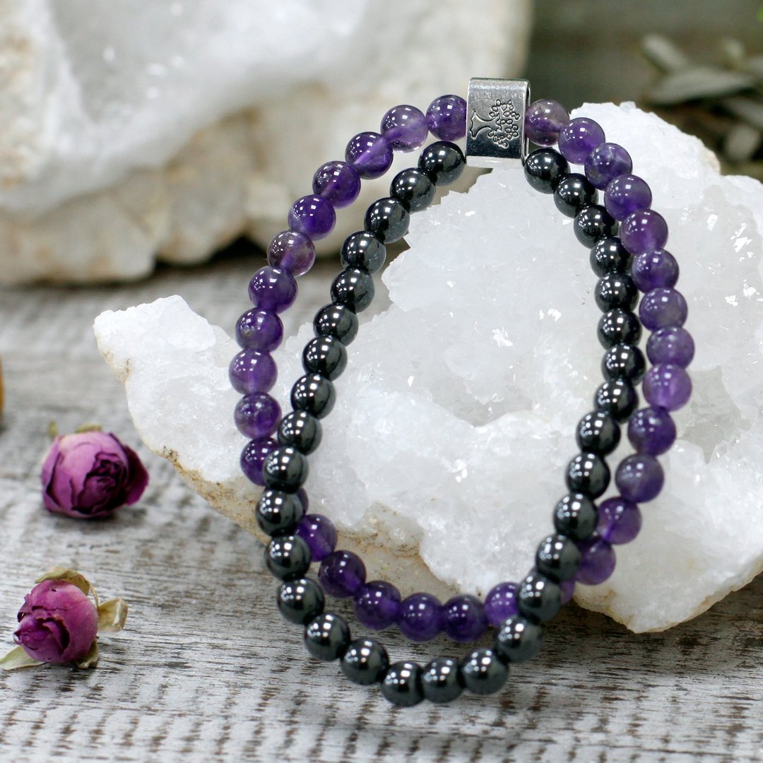 Magnetisches Edelsteinarmband - Amethyst