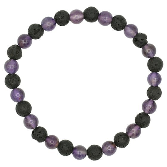 Armband Lava / Amethyst 6 mm Kugeln