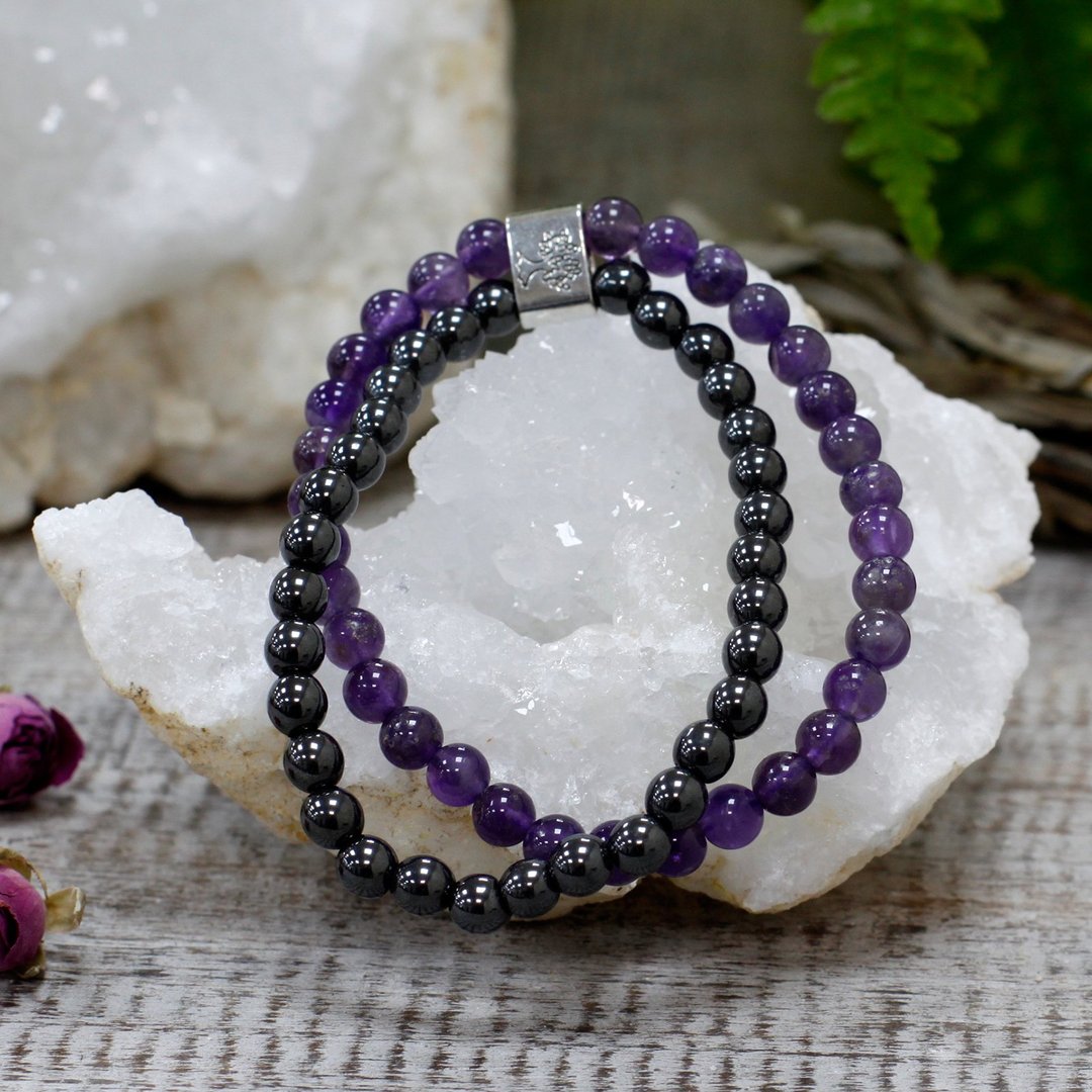 Magnetisches Edelsteinarmband - Amethyst
