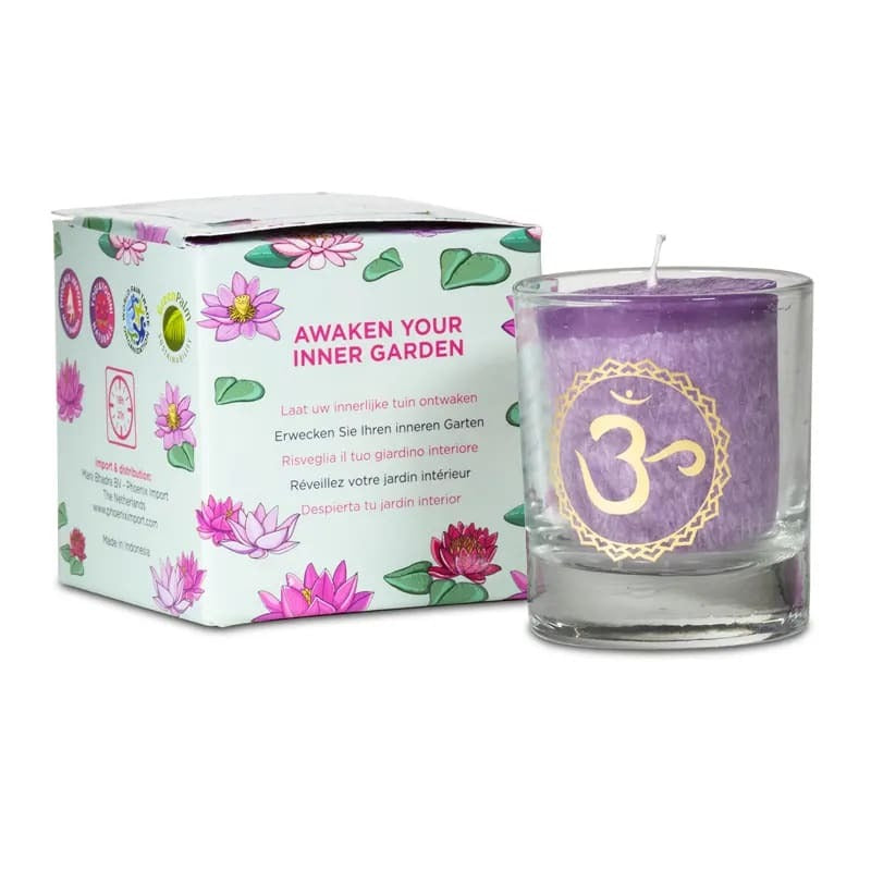 Votiv-Duftkerze siebtes Chakra in Geschenkbox
