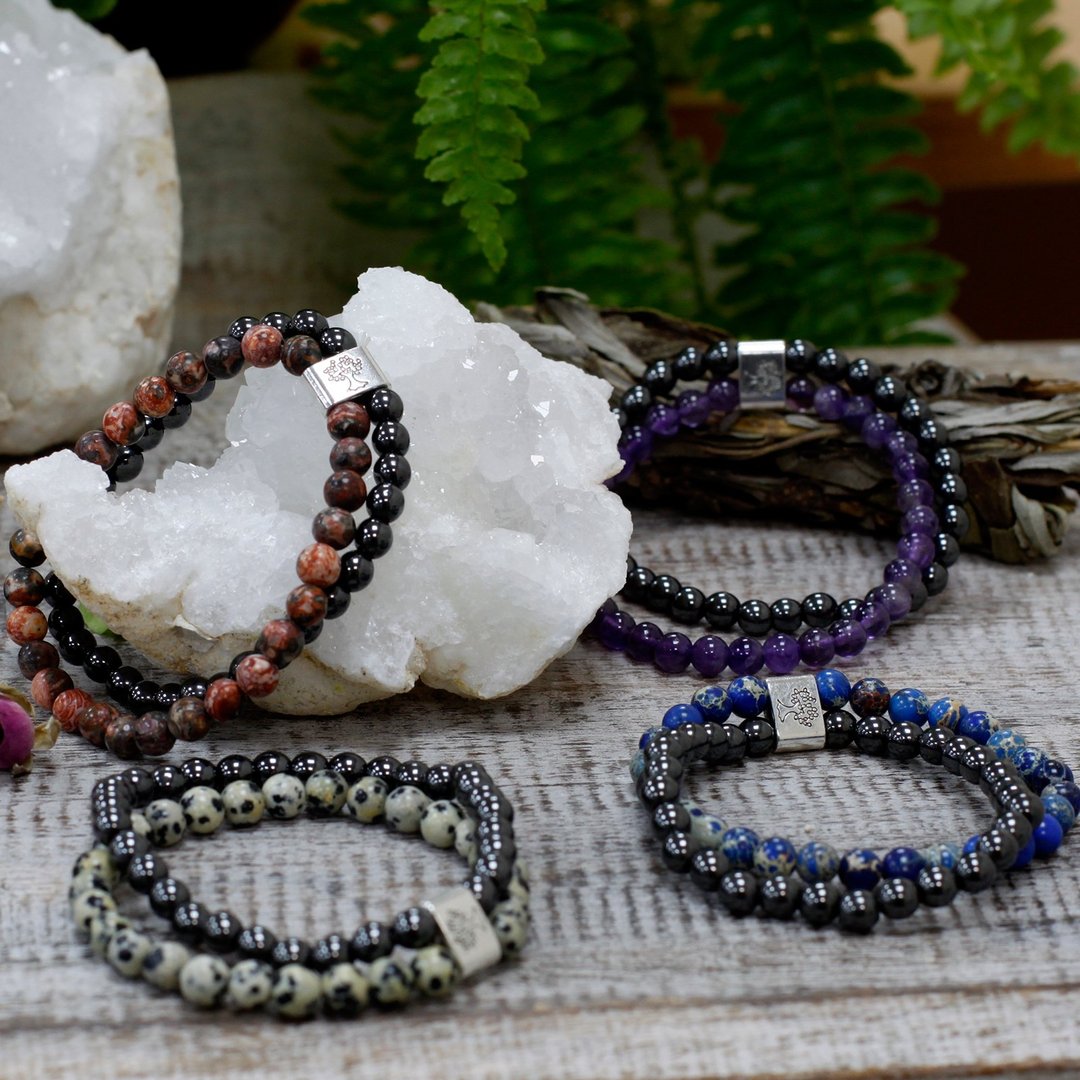 Magnetisches Edelsteinarmband - Amethyst