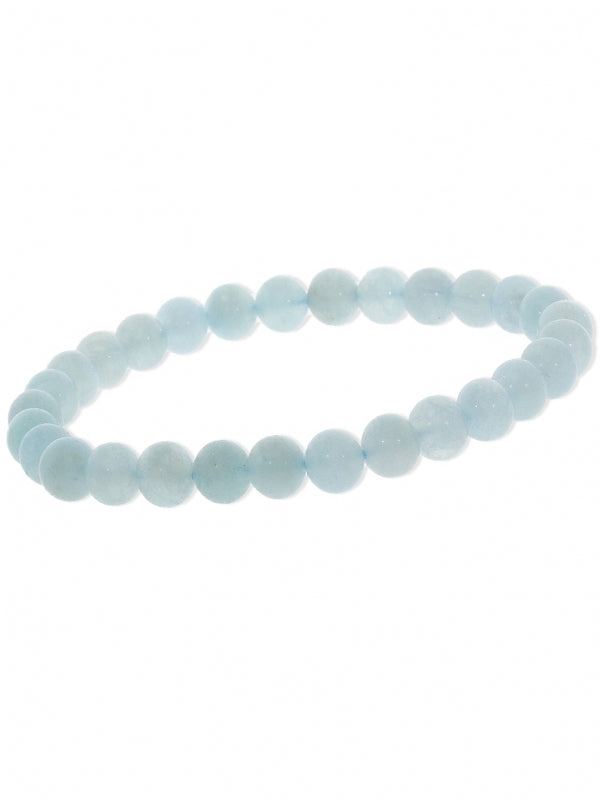 Aquamarin Edelsteinarmband - Kugel ø 6 mm - auf Elastikband Länge ca. 19 cm