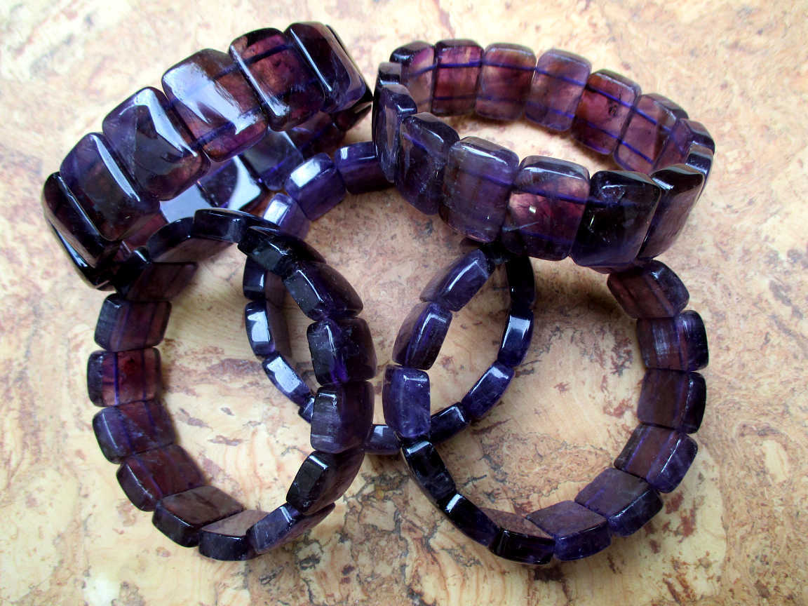 Armband "Rectangle" - Amethyst "Transparent" (Extra Qualität)