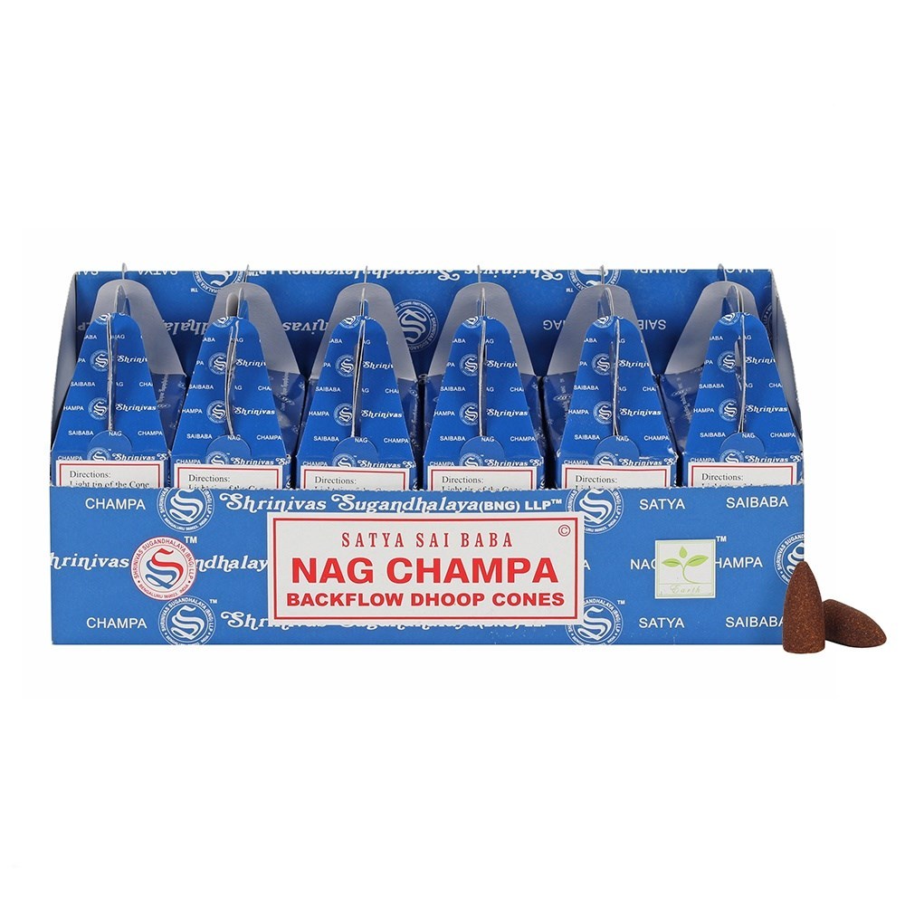 Satya Nag Champa Backflow Dhoop Cones - Rückfluss Räucherkegel 24 St.