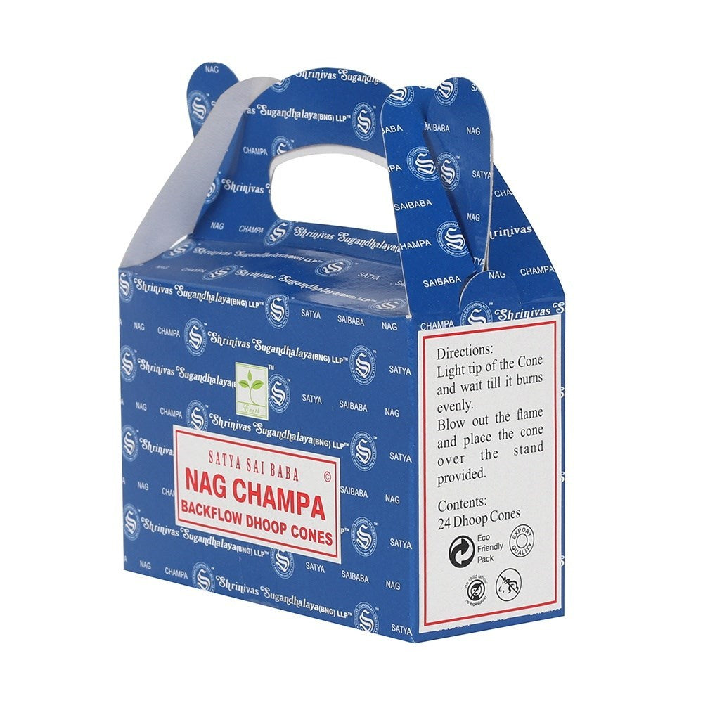 Satya Nag Champa Backflow Dhoop Cones - Rückfluss Räucherkegel 24 St.