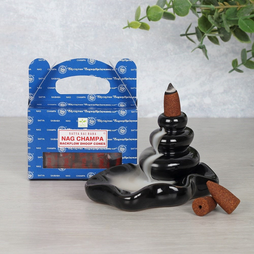 Satya Nag Champa Backflow Dhoop Cones - Rückfluss Räucherkegel 24 St.