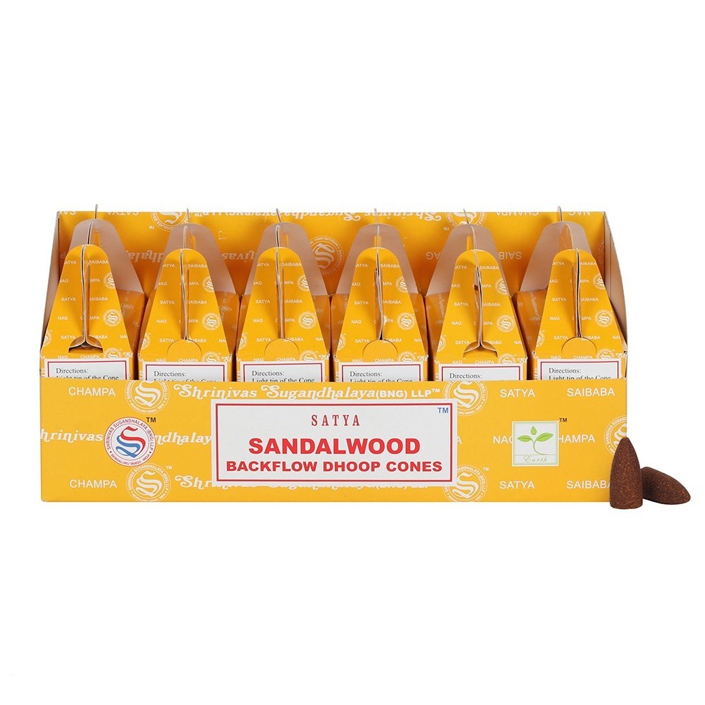 Satya Sandalwood (Sandelholz) Backflow Dhoop Cones - Rückfluss-Räucherkegel 24 St.