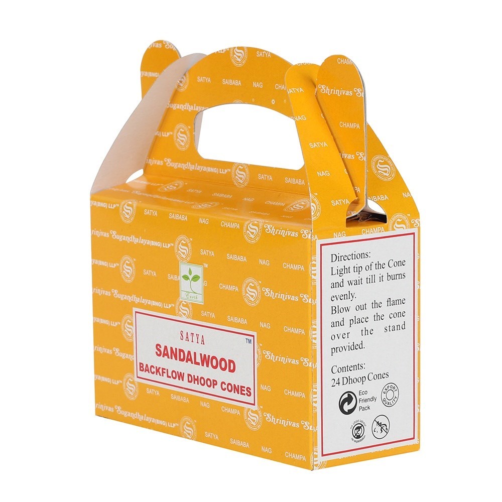 Satya Sandalwood (Sandelholz) Backflow Dhoop Cones - Rückfluss-Räucherkegel 24 St.