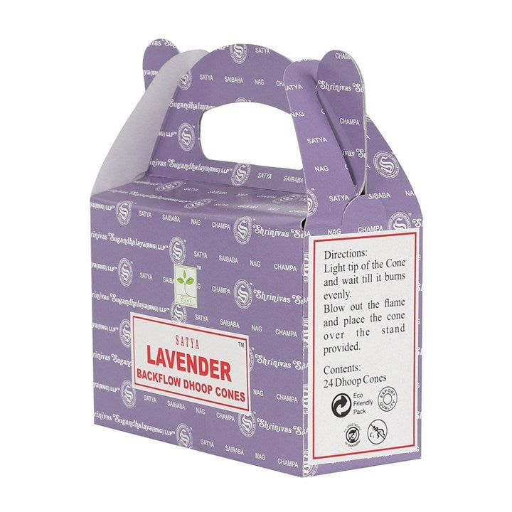 Satya Lavender (Lavendel) Backflow Dhoop Cones - Rückfluss Räucherkegel 24 St.