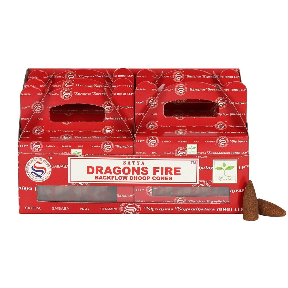Satya Dragons Fire (Drachen Feuer) Backflow Dhoop Cones - Rückfluss Räucherkegel