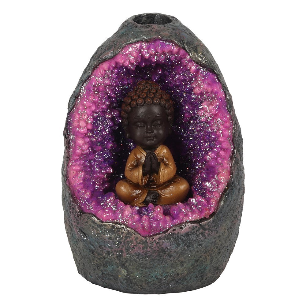 Buddha Kristall Höhle LED Rückfluss Räucherkegelbrenner