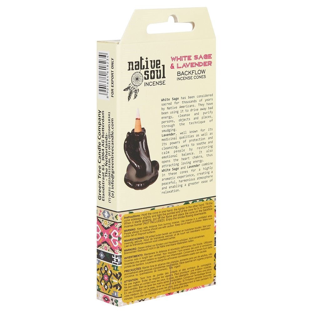 Native Soul White Sage & Lavender (Weißer Salbei und Lavendel) Backflow Cones