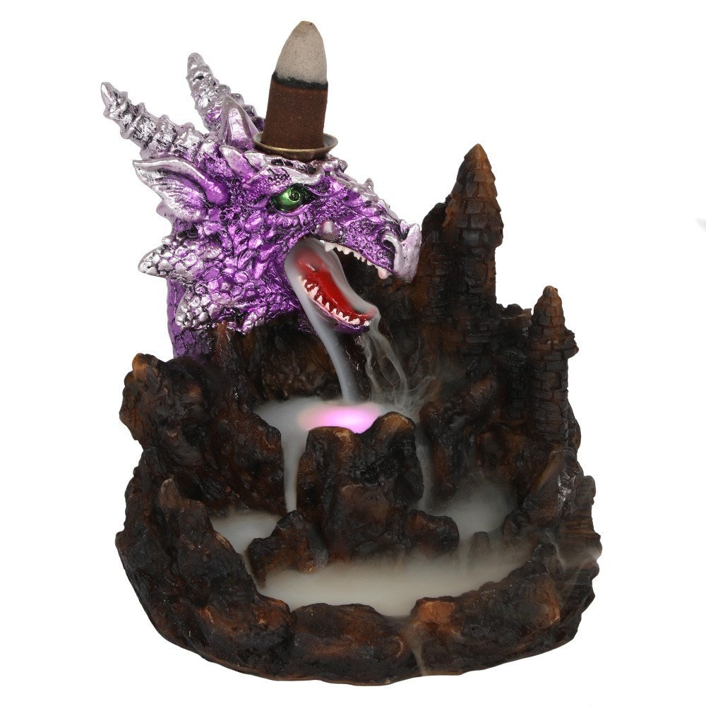 Purple Dragon mit Licht - Räucherrückfluss-Brenner (Backflow Incense Burner)
