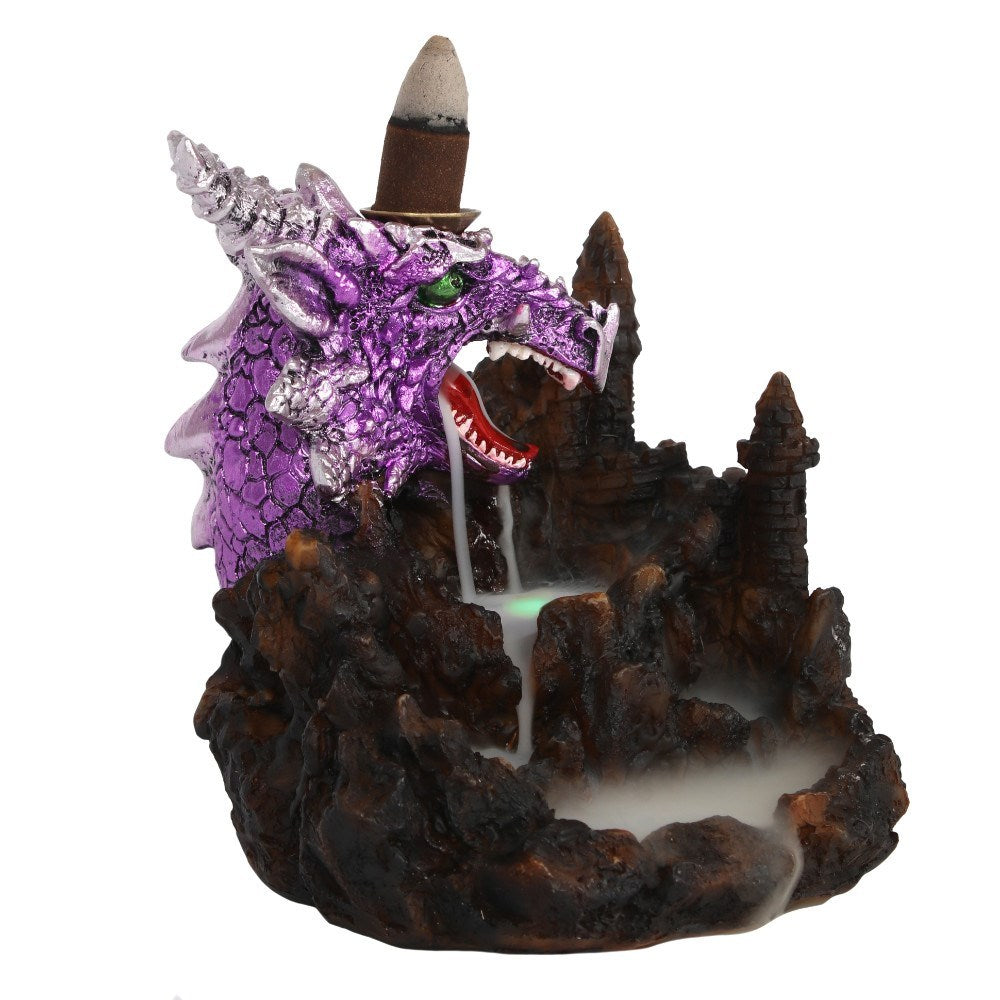 Purple Dragon mit Licht - Räucherrückfluss-Brenner (Backflow Incense Burner)