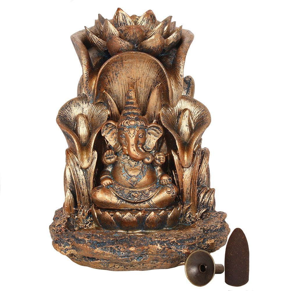 Bronze Ganesha - Räucherrückfluss-Brenner (Backflow Incense Burner)